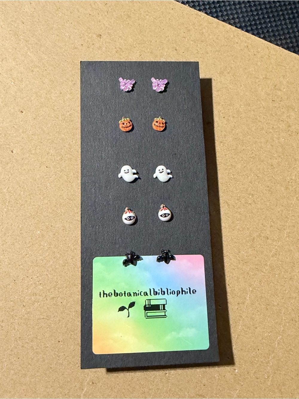 Kids Halloween Earring Set - Purple, Orange, White, Black